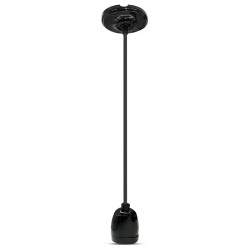pendul tavan soclu e27 portelan - negru