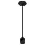 pendul tavan soclu e27 portelan - negru pendul tavan soclu e27 portelan - negru