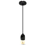 pendul tavan soclu e27 portelan - negru pendul tavan soclu e27 portelan - negru