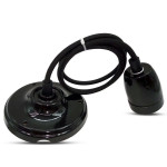 pendul tavan soclu e27 portelan - negru pendul tavan soclu e27 portelan - negru