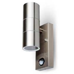 corp iluminat soclu 2xgu10 ip44 cu senzor miscare inox