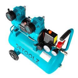 compresor detoolz 24l fara ulei, 1500 w, debit 154l/min, 8 bar, 2 prize de aer