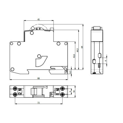 diferential rcbo kzs-1m-uni 1p+n a c16/0.1 002176054