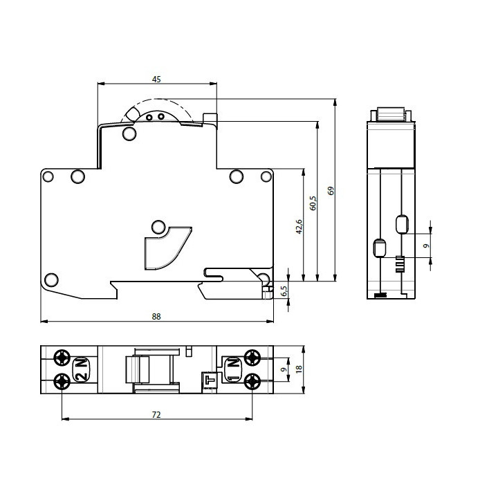 diferential rcbo kzs-1m-uni 1p+n a c16/0.1 002176054