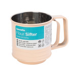 sita de faina - maner cu arc - culoare piersica - 15,5 x 10 x 13,2 cm