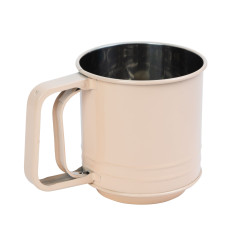 sita de faina - maner cu arc - culoare piersica - 15,5 x 10 x 13,2 cm