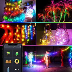 sir de lumini inteligente - usb - 33 led rgb - 5 m - bluetooth