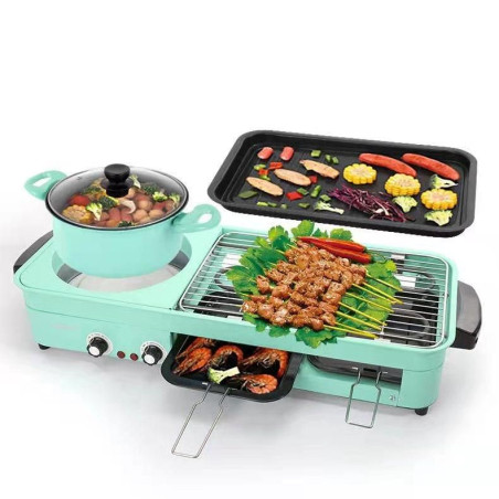 gratar electric 2200w, oala cu capac 20cm