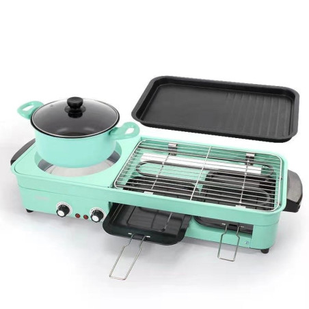 gratar electric 2200w, oala cu capac 20cm