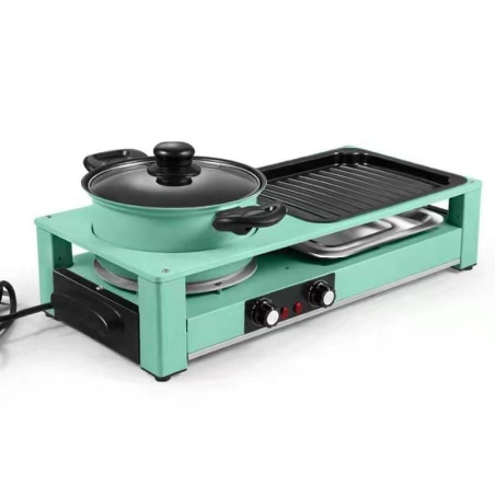 gratar electric 2200w, oala cu capac 18cm
