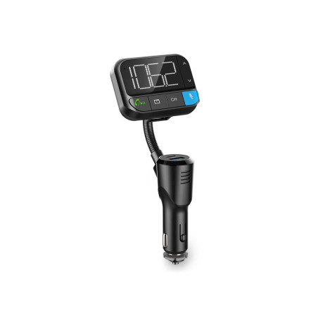 modulator fm nedis, bluetooth, bass boost, hands-free, pd 20w, 1x usb-c, 1x qc usb-a, asistent vocal, negru