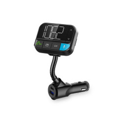 modulator fm nedis, bluetooth, bass boost, hands-free, pd 20w, 1x usb-c, 1x qc usb-a, asistent vocal, negru