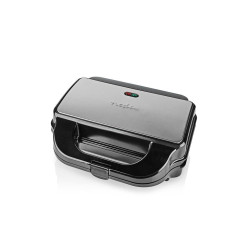 sandwich maker, grill, waffle, 900 w, placi antiaderente 28 x 15 cm, otel inoxidabil/plastic, nedis