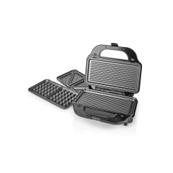 sandwich maker, grill, waffle, 900 w, placi antiaderente 28 x 15 cm, otel inoxidabil/plastic, nedis