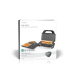 sandwich maker, grill, waffle, 900 w, placi antiaderente 28 x 15 cm, otel inoxidabil/plastic, nedis