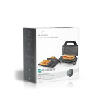 sandwich maker, grill, waffle, 900 w, placi antiaderente 28 x 15 cm, otel inoxidabil/plastic, nedis