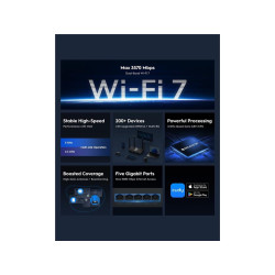 router wireless be3600 wi-fi 7 dual band, gigabit, 4 antene externe, wr3600 cudy