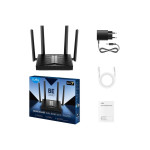 router wireless be3600 wi-fi 7 dual band, gigabit, 4 antene externe, wr3600 cudy