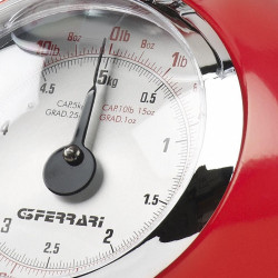 cantar de bucatarie mecanic cu bol g3ferrari aska, 5kg, rosu