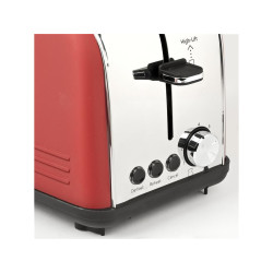 prajitor de paine toaster girmi tp57, 850w, 8 niveluri de rumenire, inox/rosu