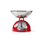 cantar analogic de bucatarie cu design retro rosu, nedis