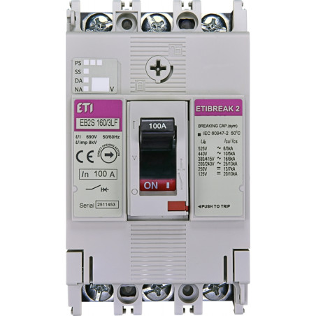 intrerupator de circuit in car eb2s 160/3lf 100a 3p 004671809