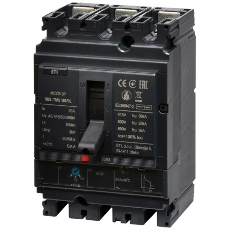 intrerupator de circuit in car nbs-tms 100/3l 63a 3p 004673005