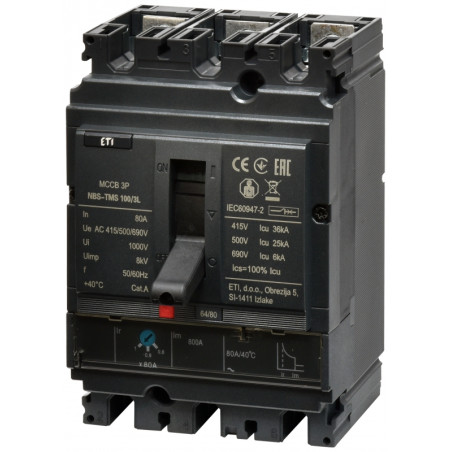 intrerupator de circuit in car nbs-tms 100/3l 80a 3p 004673006