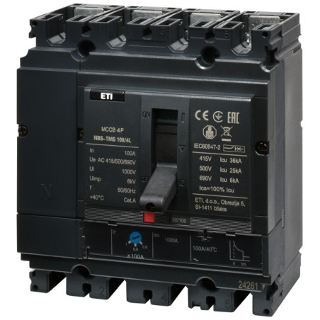 intrerupator de circuit in car nbs-tms 100/4l 100a 4p 004673017