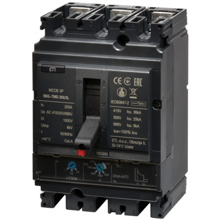 intrerupator de circuit in car nbs-tmd 250/3l 200a 3p 004673071