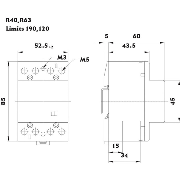 contactor modular r 40-22 230v 002463430