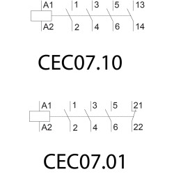 miniatura contactor cec07.01-48v-50/60hz 004641058