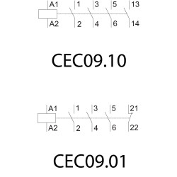 miniatura contactor cec09.01-48v-50/60hz 004641070