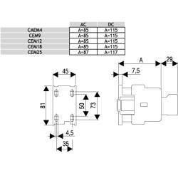 contactorul motorului cem12.01-230v-50/60hz 004643113