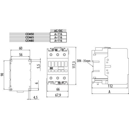 contactorul motorului cem80.00-230v-50/60hz 004650103