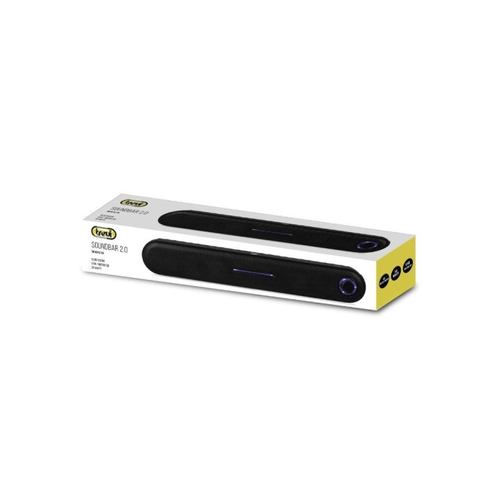 soundbar mini 2.0 trevi sb 8312 tv, bluetooth usb, aux, sd, 30w, negru