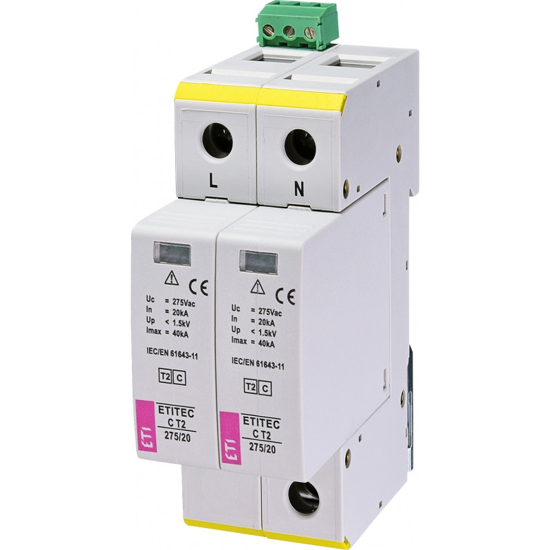 protectie supratensiuni etitec c t2 275/20 2+0 rc 002440398
