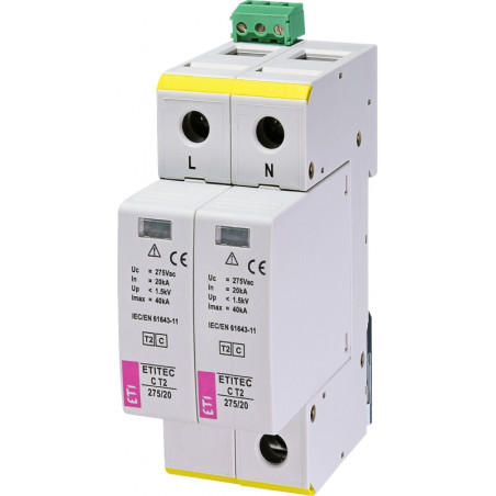 protectie supratensiuni etitec c t2 275/20 2+0 rc 002440398