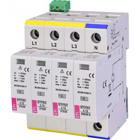 protectie supratensiuni etitec c t2 275/20 3+1 rc 002440404