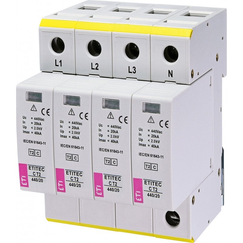 protectie supratensiuni etitec c t2 440/20 4+0 002440407
