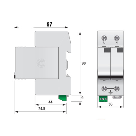 protectie supratensiuni etitec v t12 280/12,5 2+0 002442902
