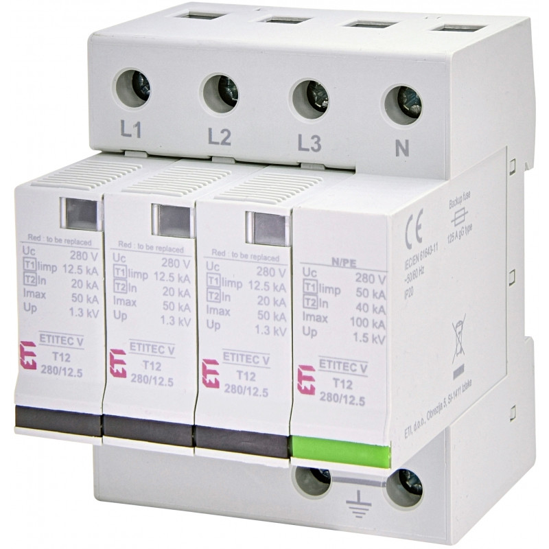 protectie supratensiuni etitec v t12 280/12,5 3+1 002442908
