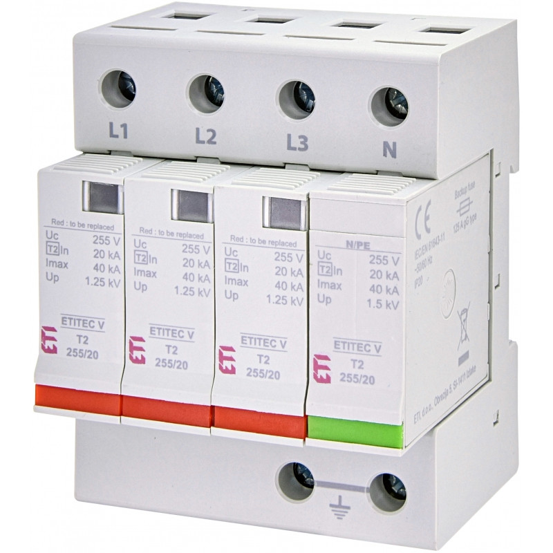 protectie supratensiuni etitec v t2 255/20 3+1 002442957