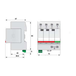 protectie supratensiuni etitec v t2 255/20 3+1 002442957