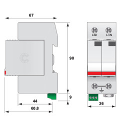 protectie supratensiuni etitec v t2 255/20 2+0 rc 002442959