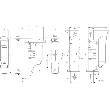 comutator cu siguranta hvl00 telecom 1p m12 front fm 001692660