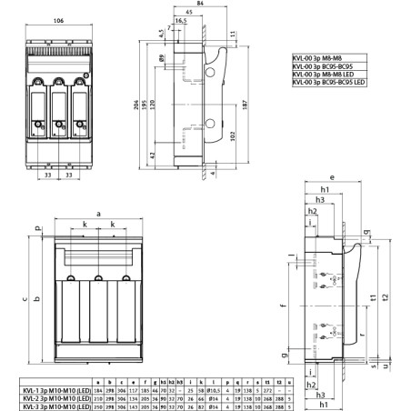 comutator cu siguranta kvl-2 3p m10-m10 001690873