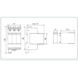 protectie supratensiuni etitec m t2 pv 600/20 y 002440735