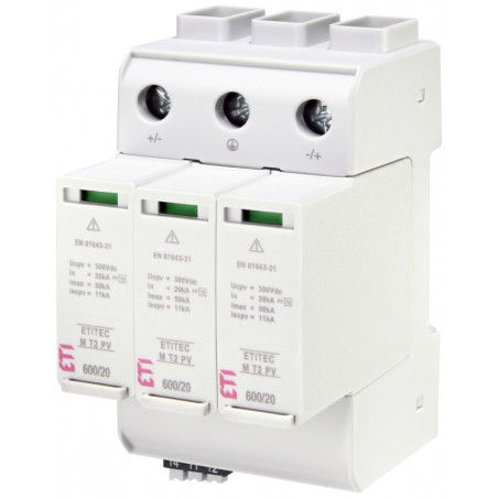 protectie supratensiuni etitec m t2 pv 600/20 y rc 002440736