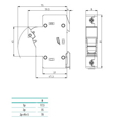 baza sigurante efh 10 dc 2p led 002540213